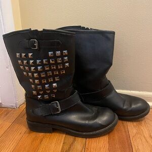 Black Studded Moto boots